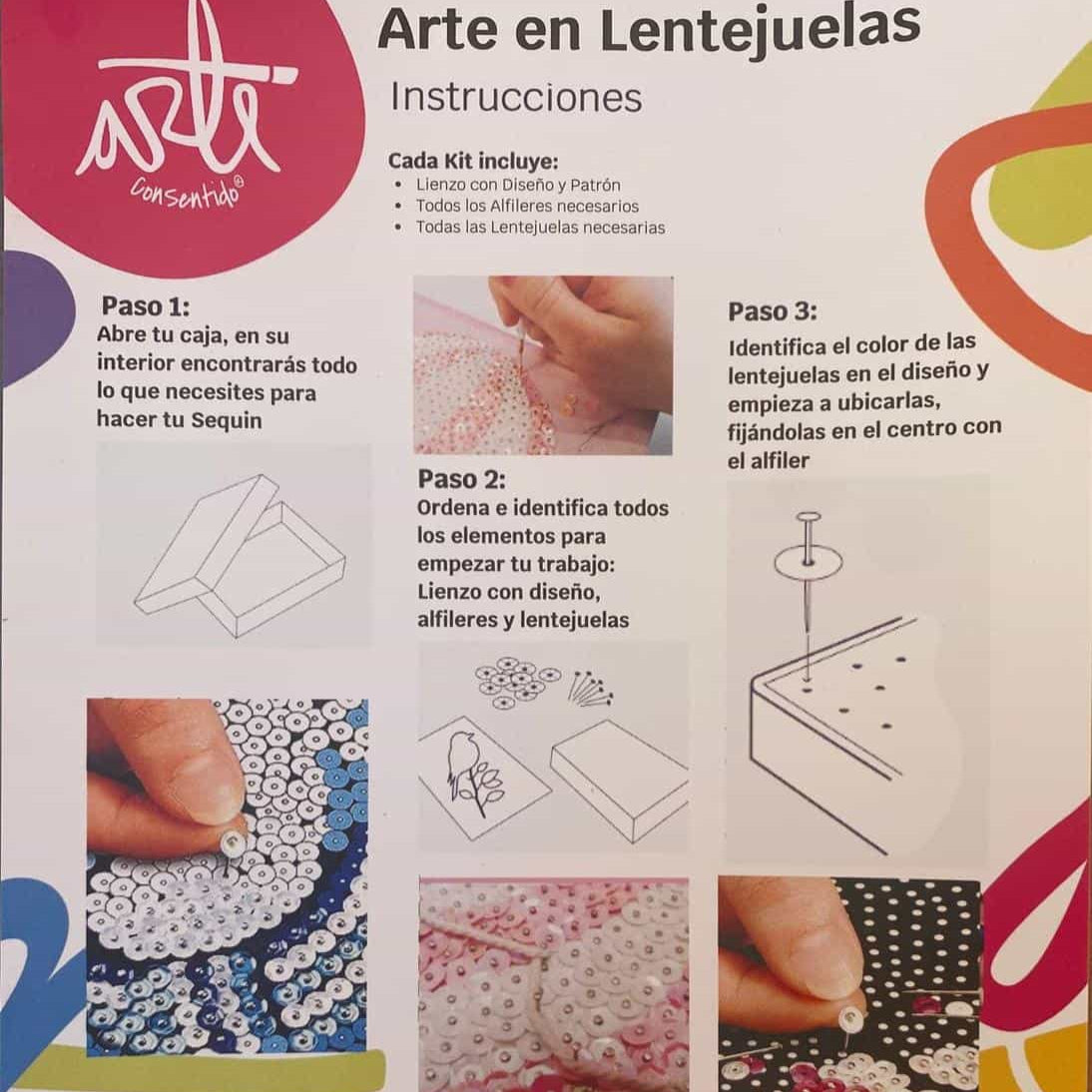 Arte en lentejuelas Panda 20x25 con bastidor