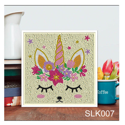 Pintura con Diamantes para Niños Unicornio Durmiente 20X20 con Marco