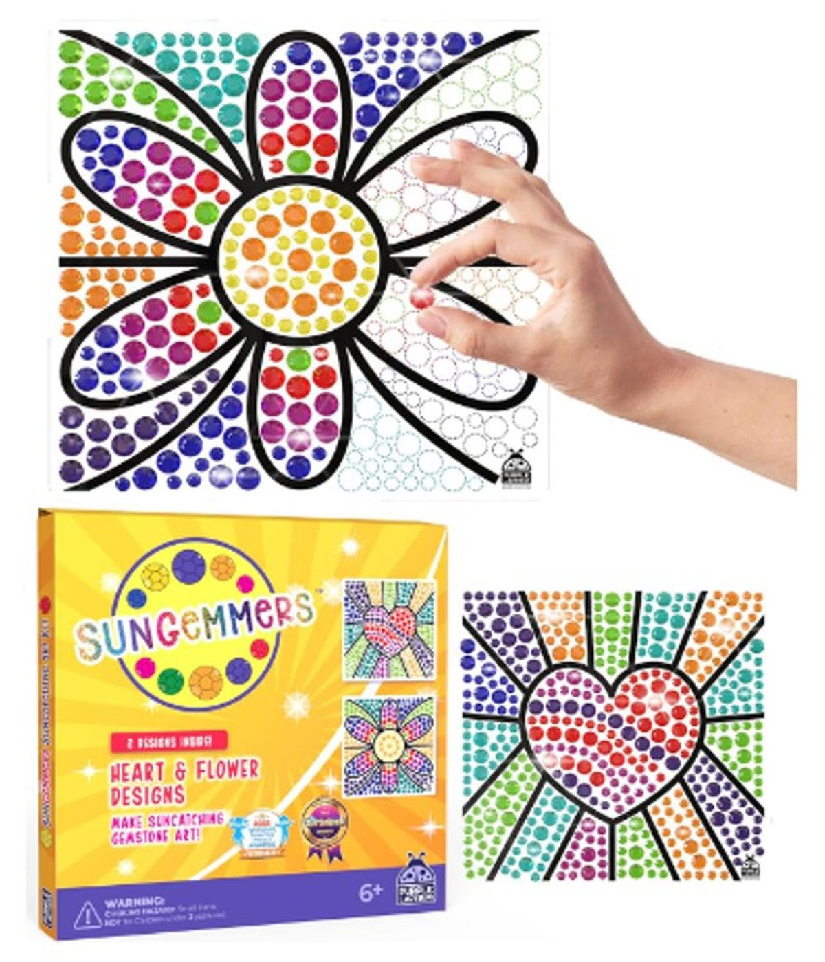 Arte en gemas Corazón-Flor