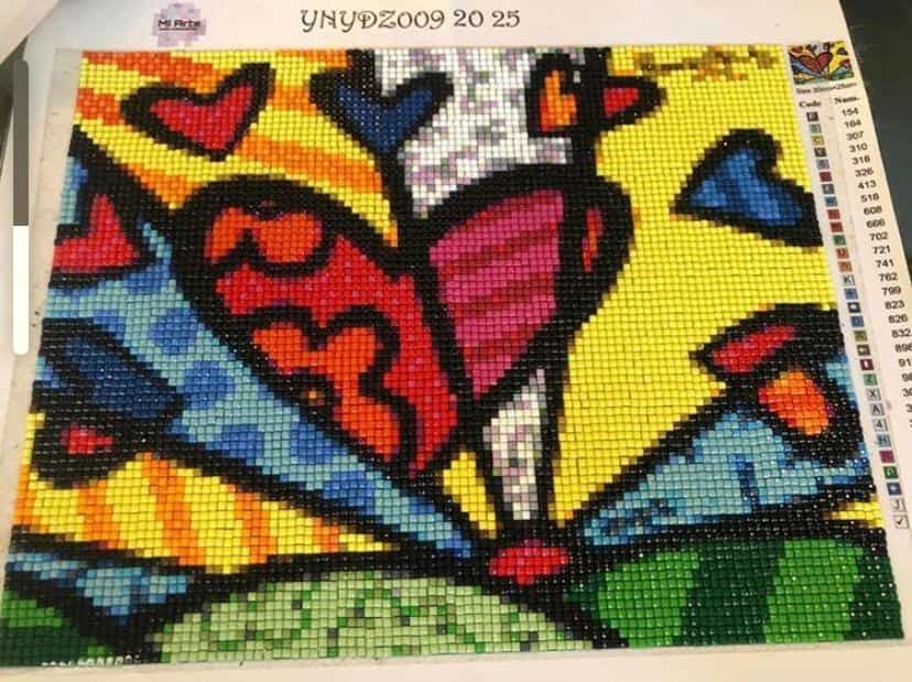 Pintura con Diamantes Corazón Britto 20x25