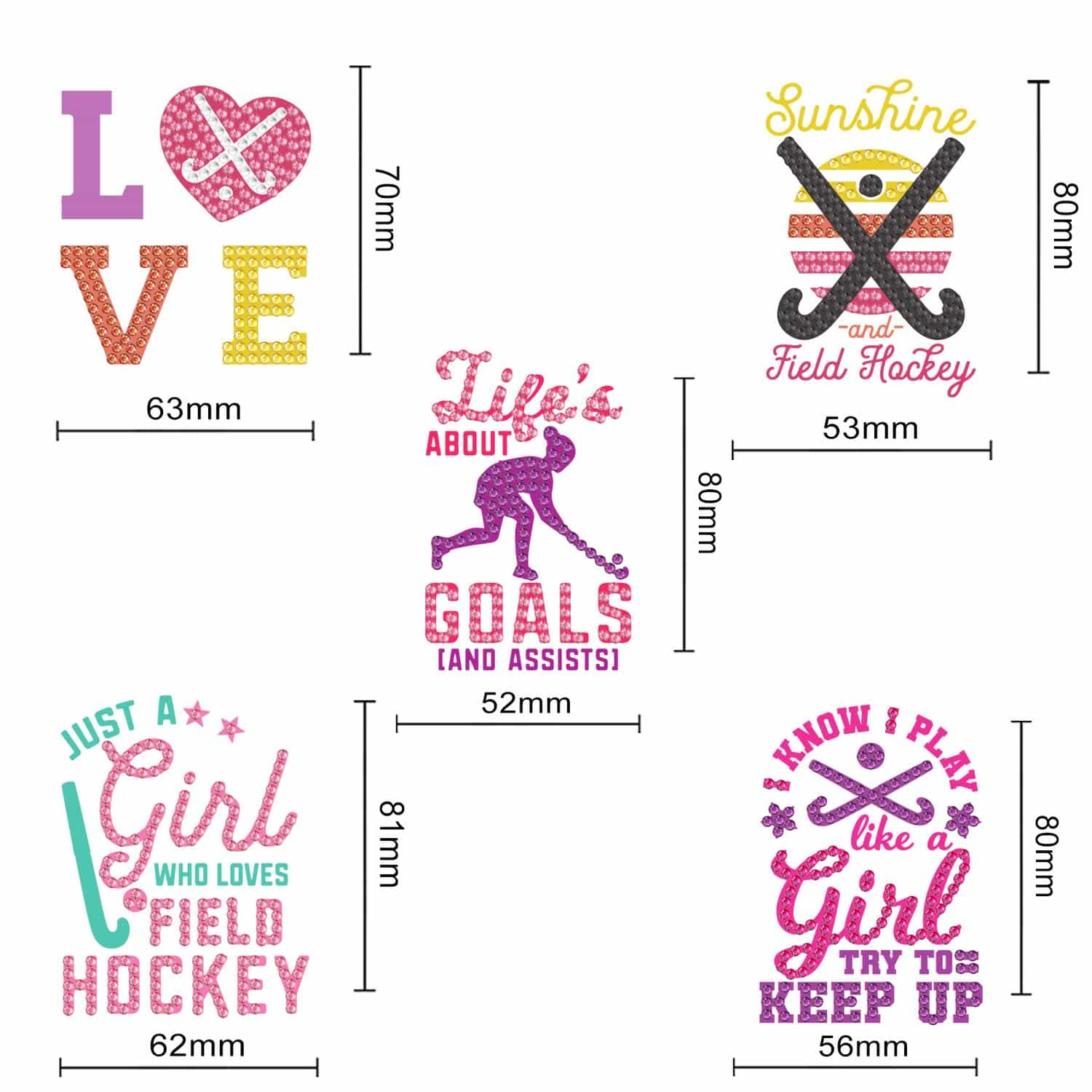 Pintura con diamantes set stickers Hockey