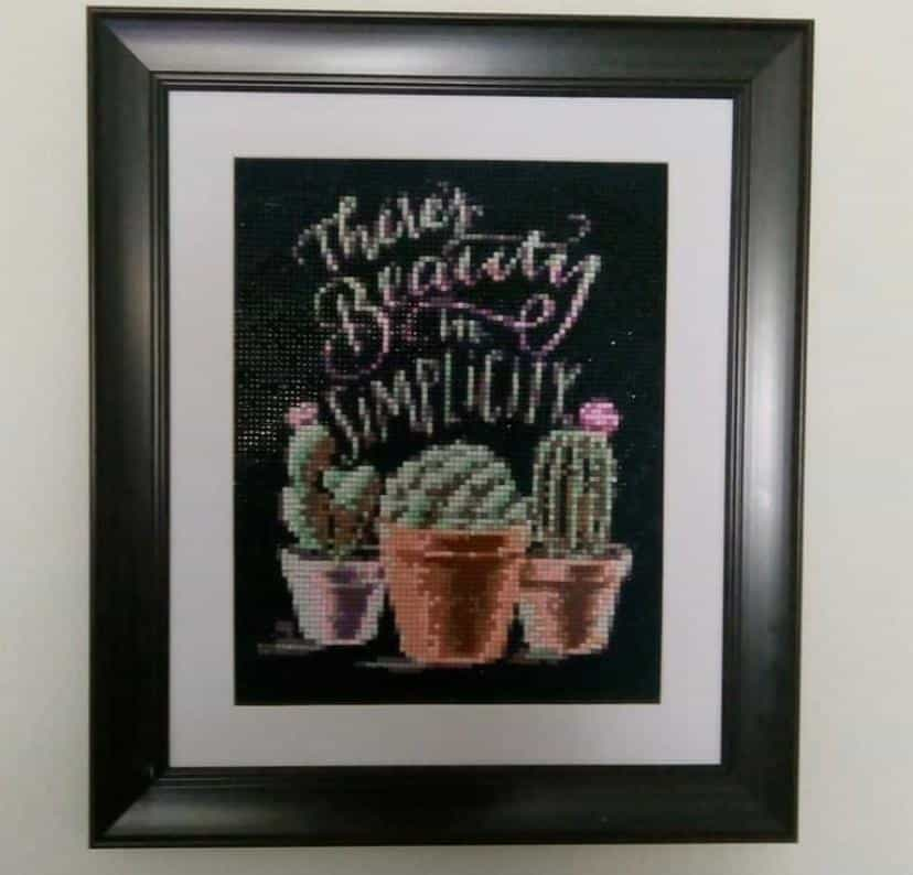 Pintura con Diamantes Lettering Cactus 20x25