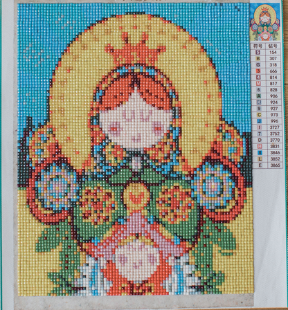 Pintura con Diamantes Virgen Sol 20X25