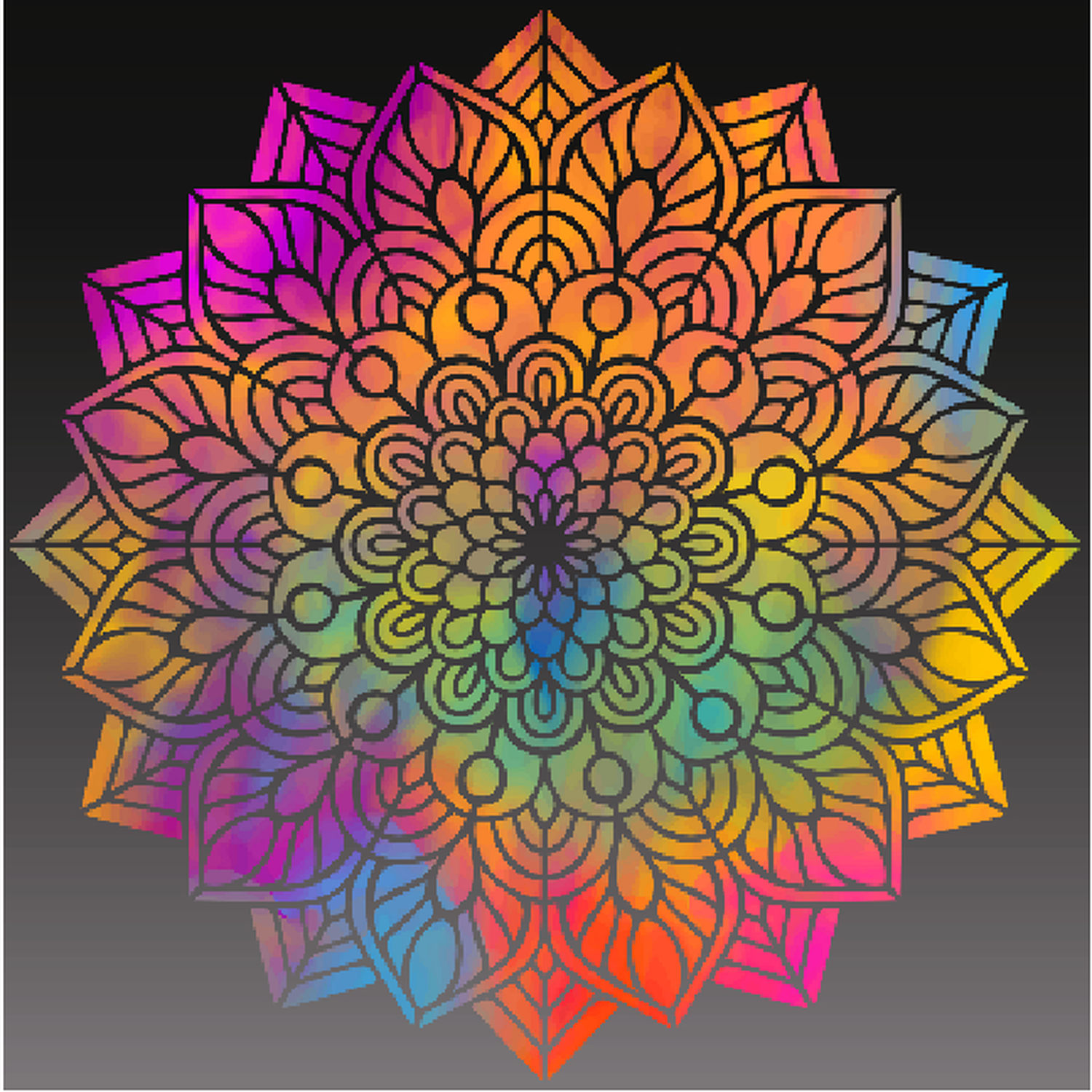 Pintura con Diamantes Mandala colores 30x30 cms con Bastidor