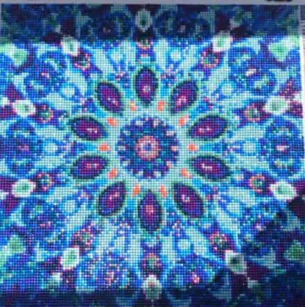 Pintura con Diamantes Mandala Azul 30X30