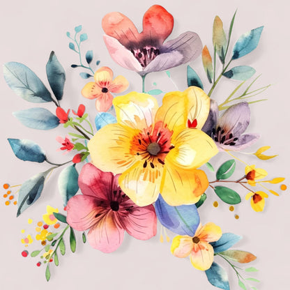 Set de 3 cuadros  pintura por número  flores de 20x20