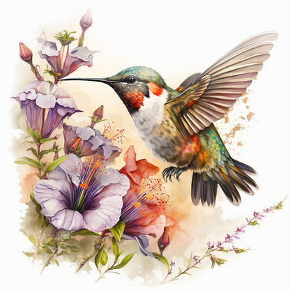 Set de 3 cuadros  pintura por número  Colibri de 20x20