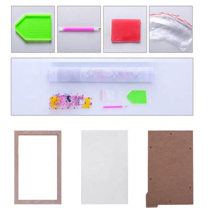 Pintura con Diamantes Elefante Indú 20x30 con Marco