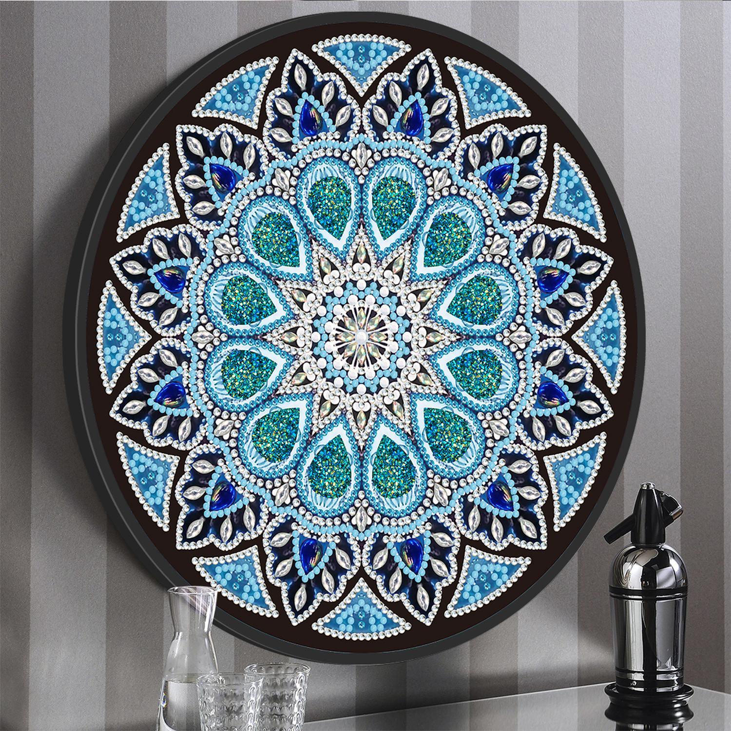 Pintura con Diamantes Colgante Mandala Azúl