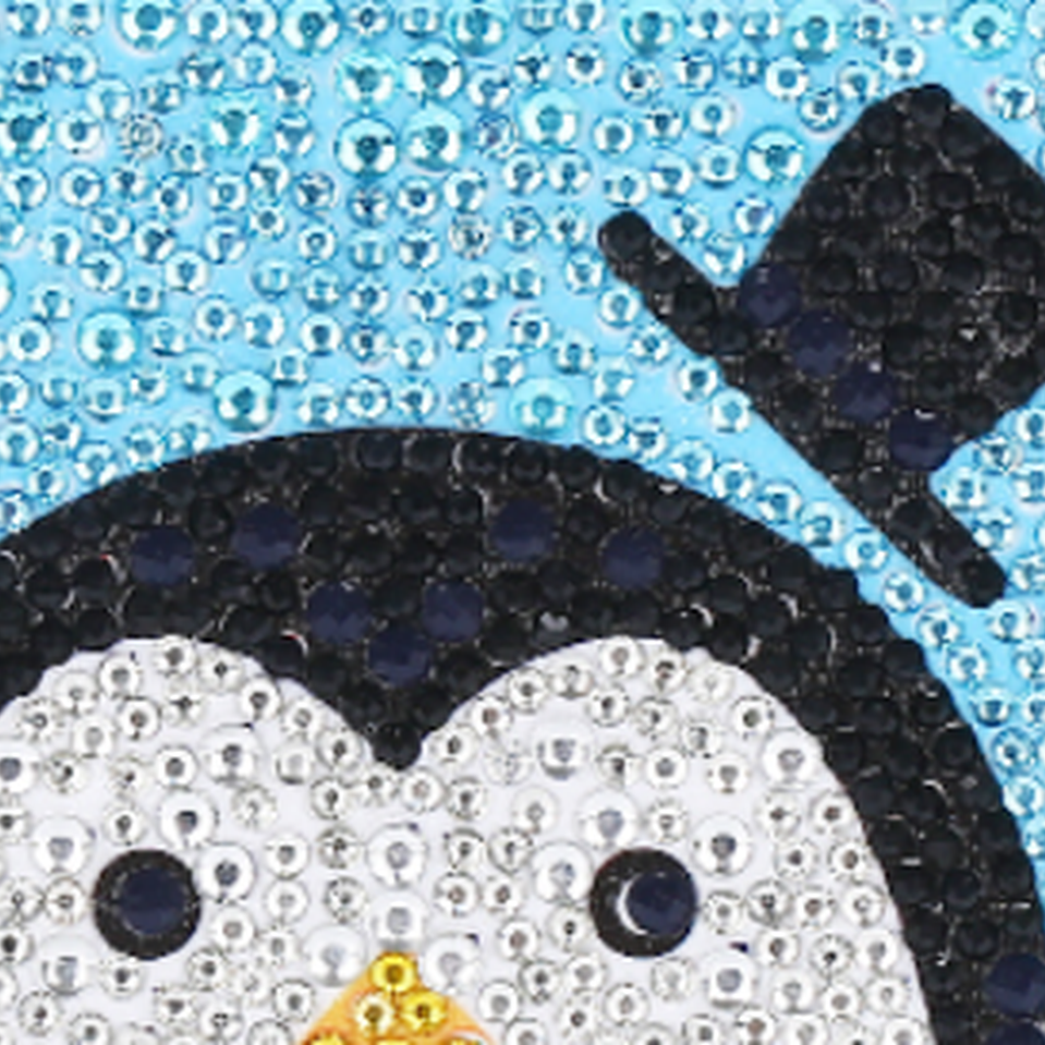 Pintura con Diamantes para Niños Pinguino 15X15 con Marco