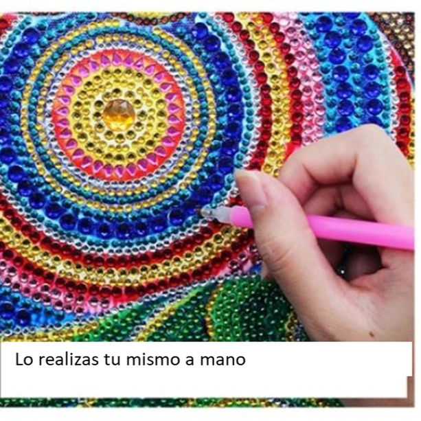 Pintura con Diamantes Colgante Mandala Azúl