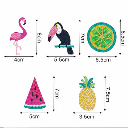 Pintura con Diamantes Magnetos Refrigerador Tropical (5 unid)