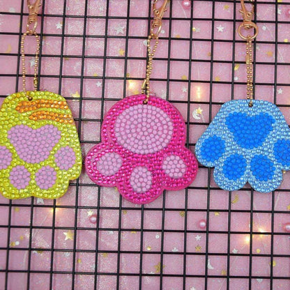 Pintura con diamantes set llaveros Patitas perros (4 unid)