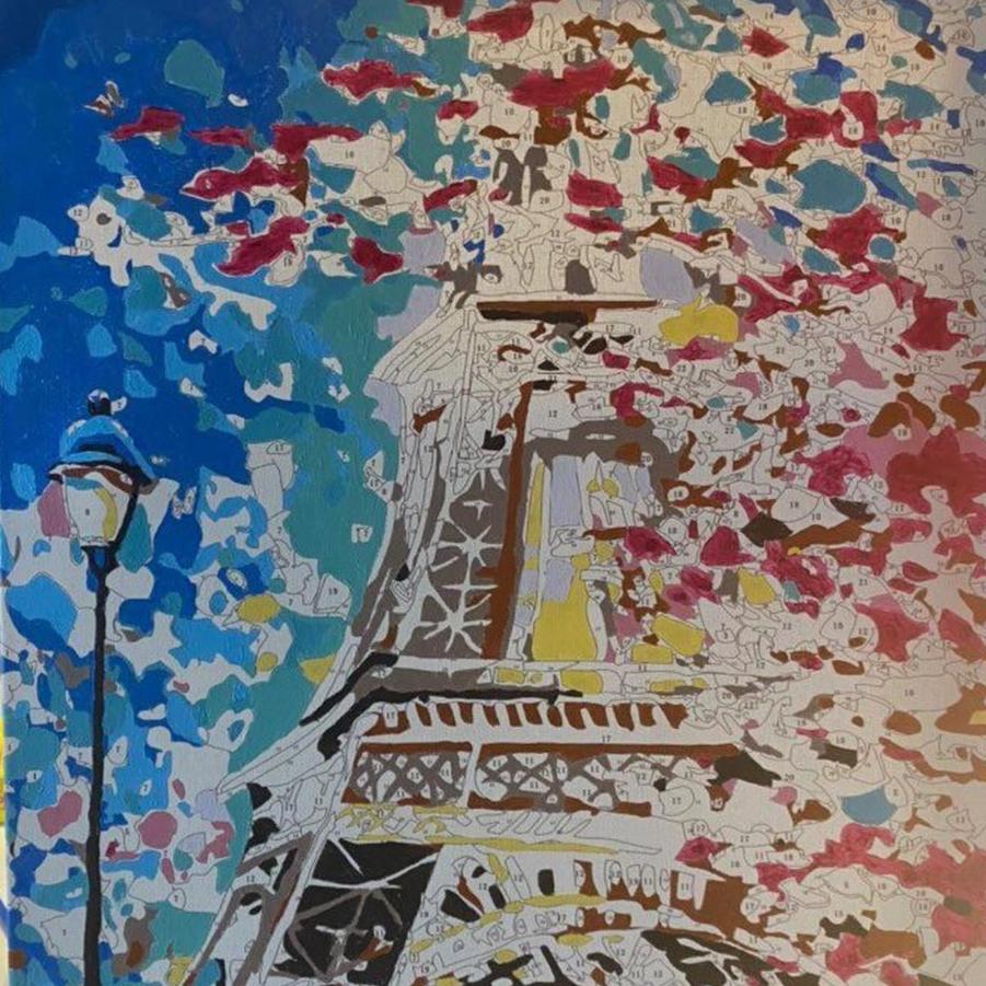 Pintura por números otoño en París (sin bastidor) 30X40