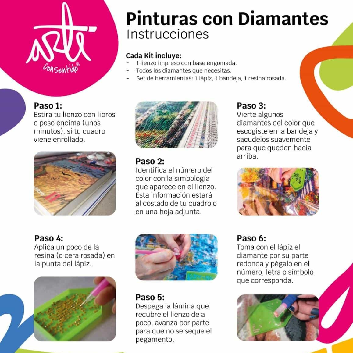 Pintura con diamantes set stickers Tropical