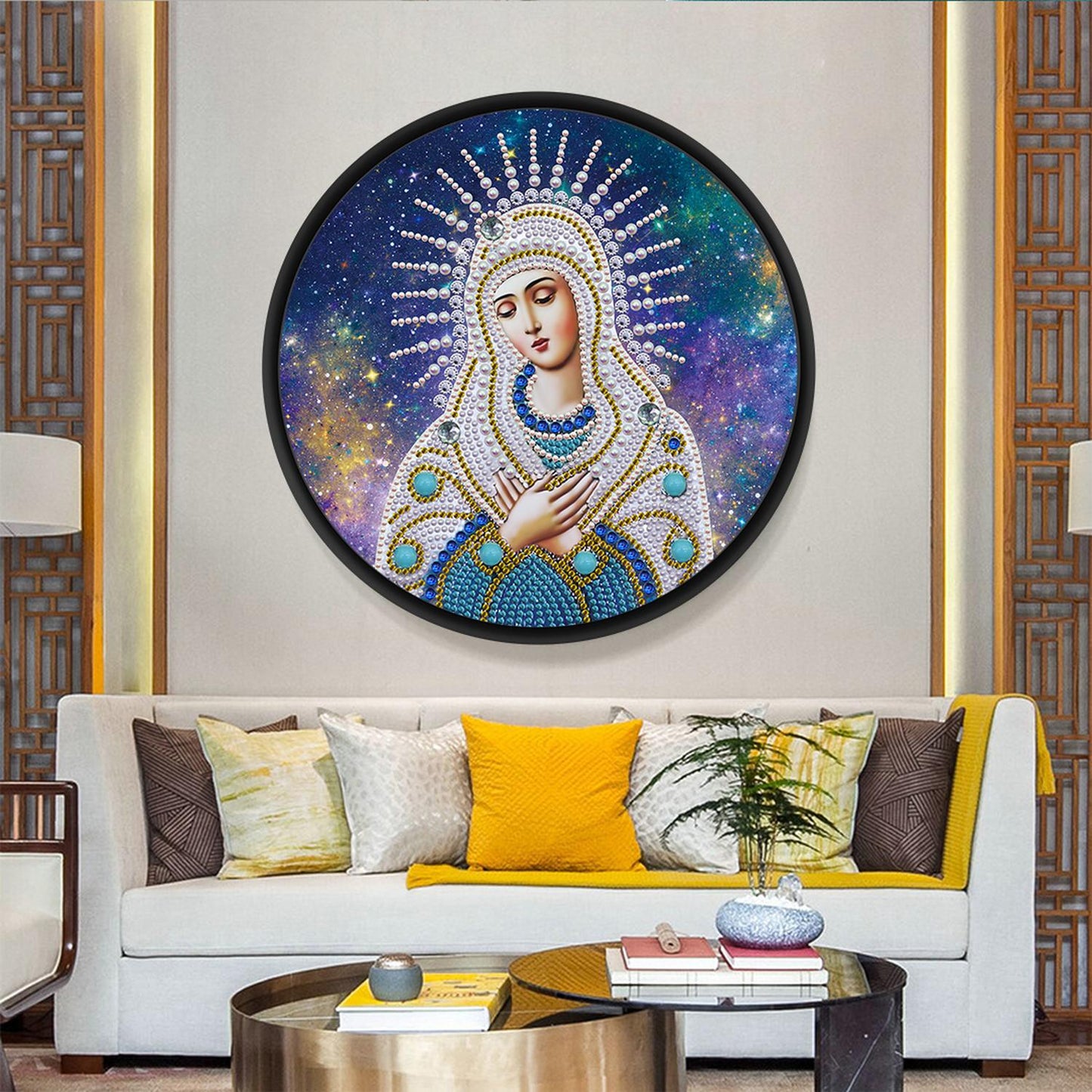 Pintura con Diamantes Colgante Virgen