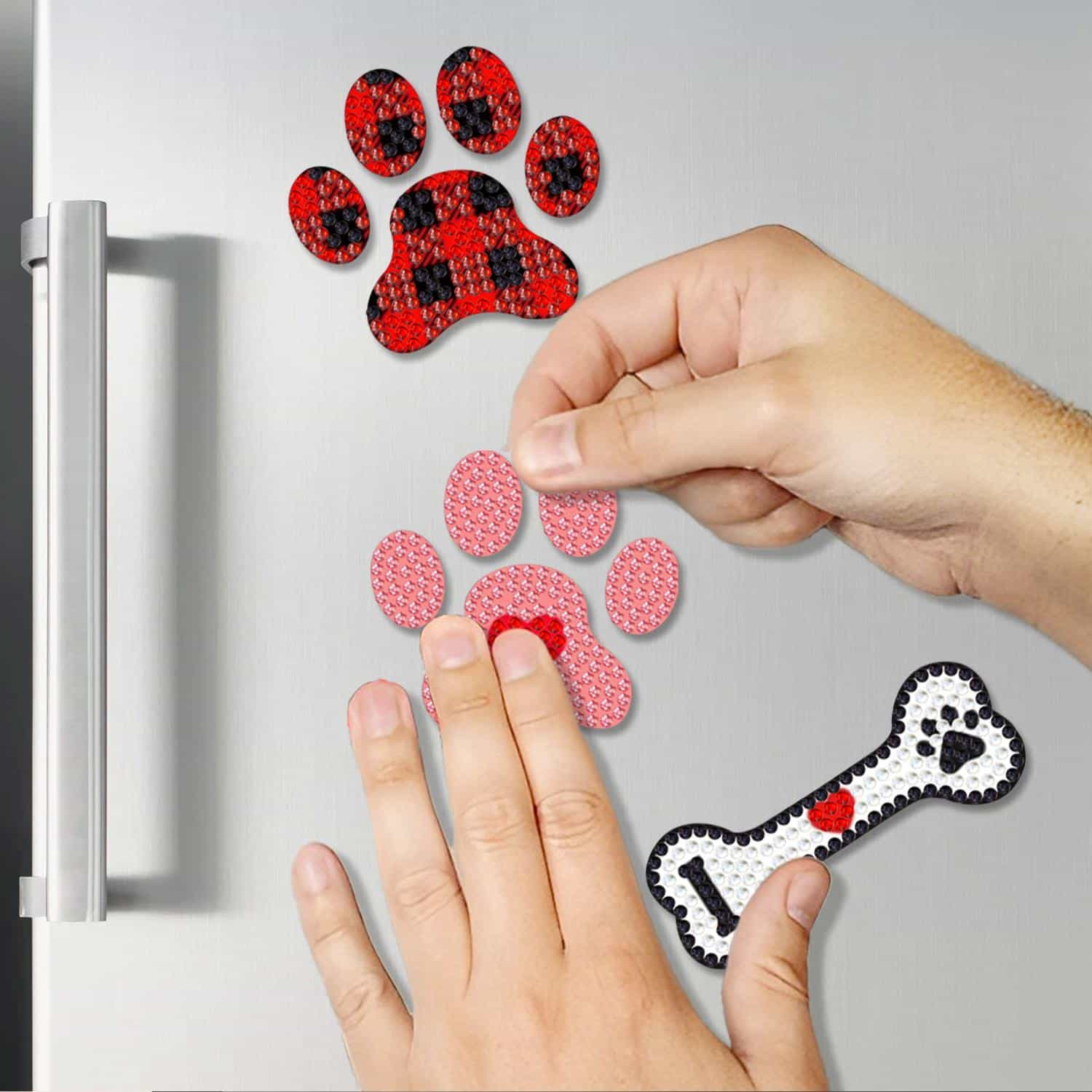 Pintura con Diamantes Magnetos Refrigerador Dog lover (4 unid)