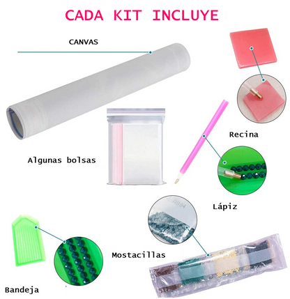 Pintura con Diamante Calavera 30X30 parcial