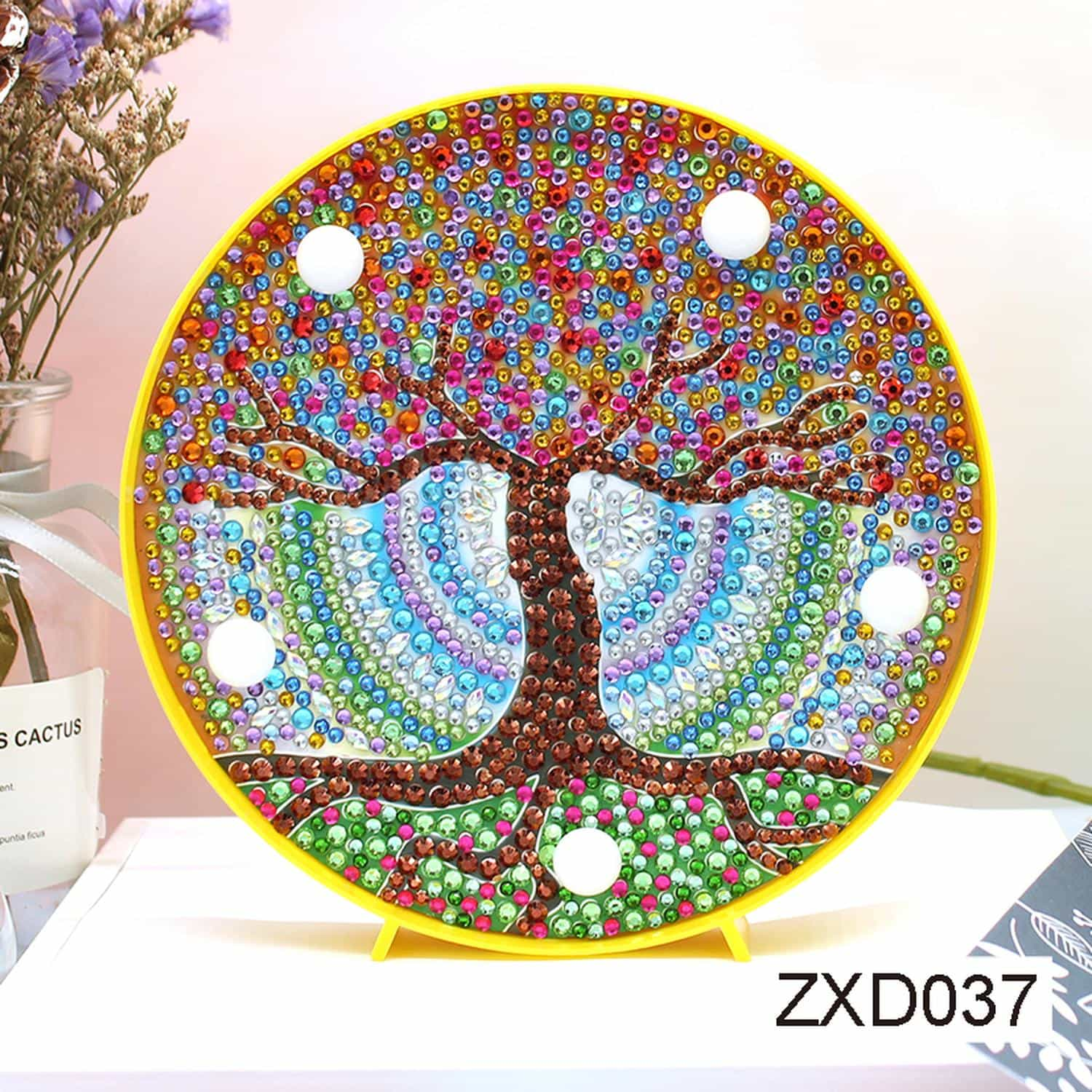 Pintura con Diamantes Lámpara Luz Led Árbol de la Vida