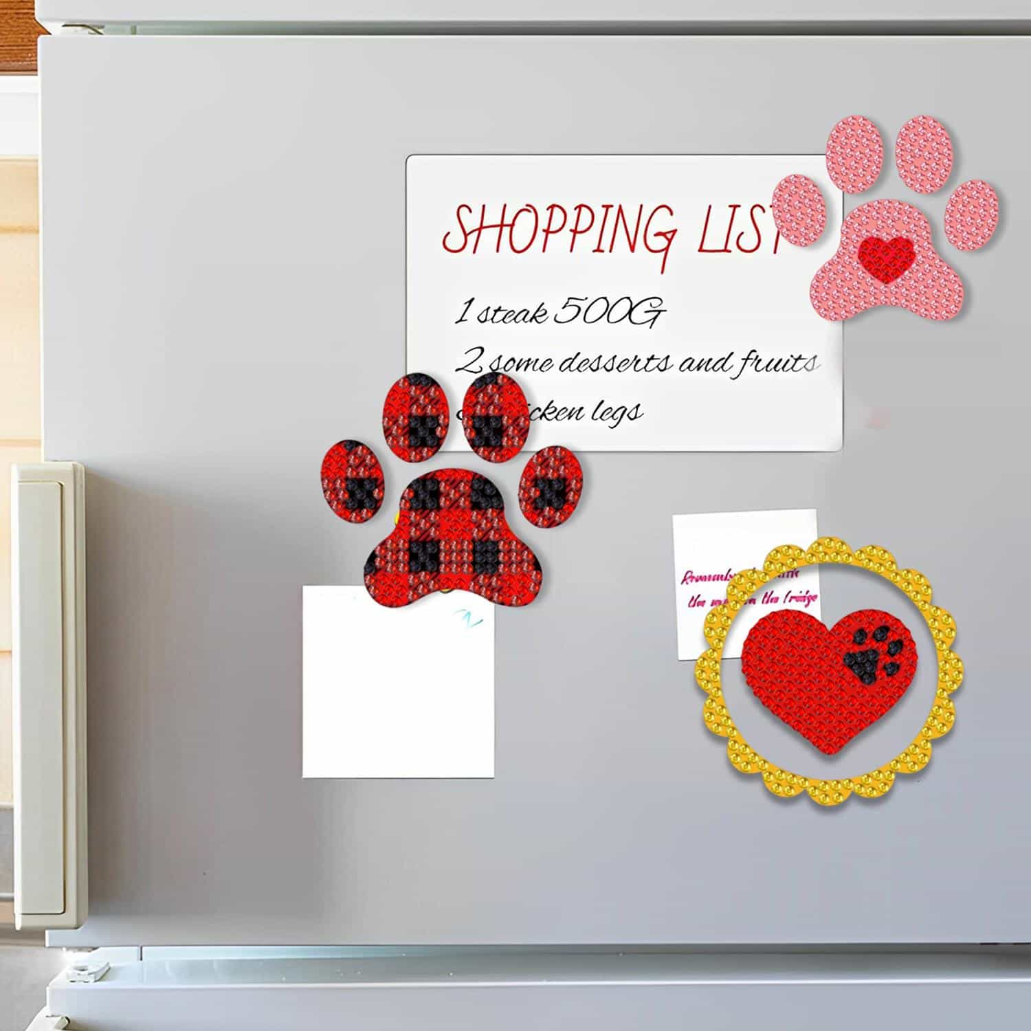 Pintura con Diamantes Magnetos Refrigerador Dog lover (4 unid)