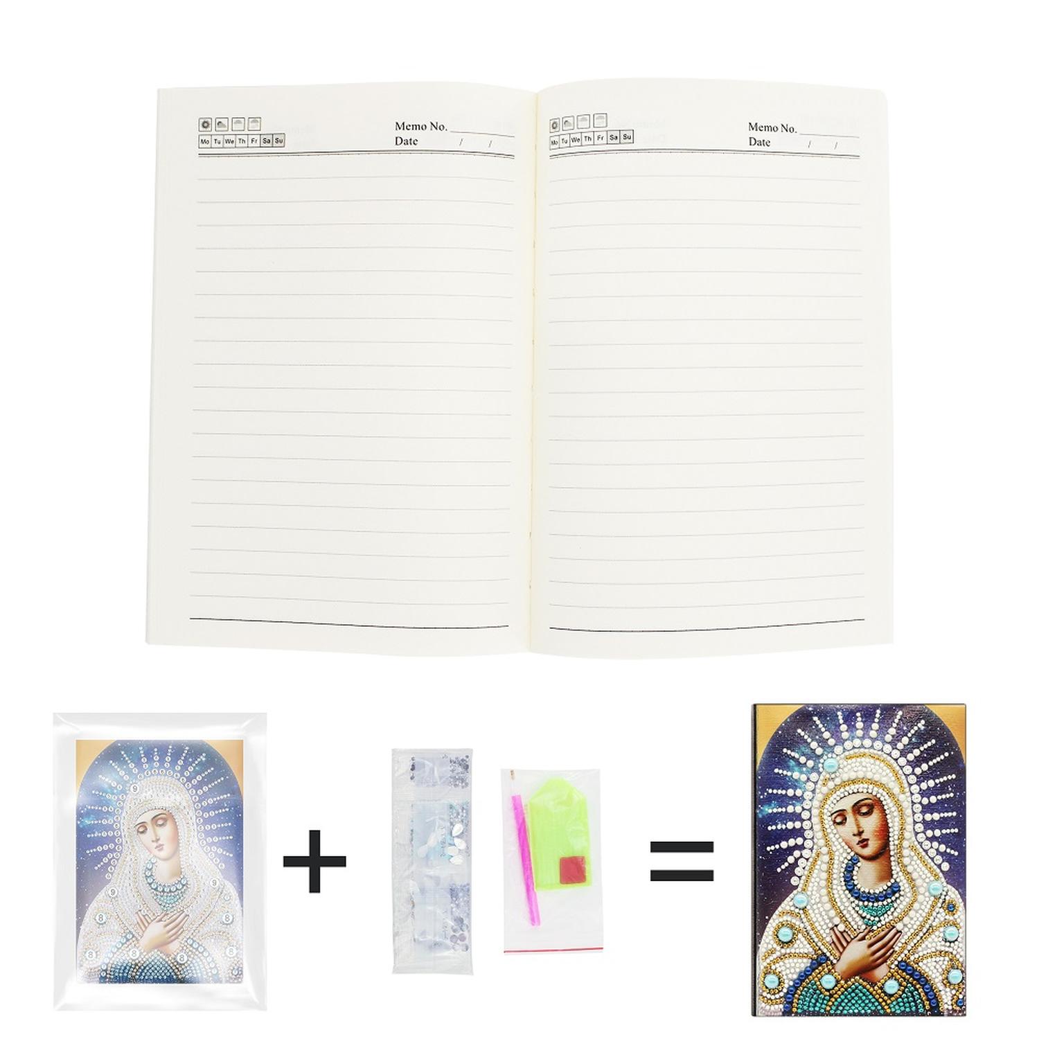 Cuaderno Virgen Pintura con Diamantes 21X14 50 Páginas