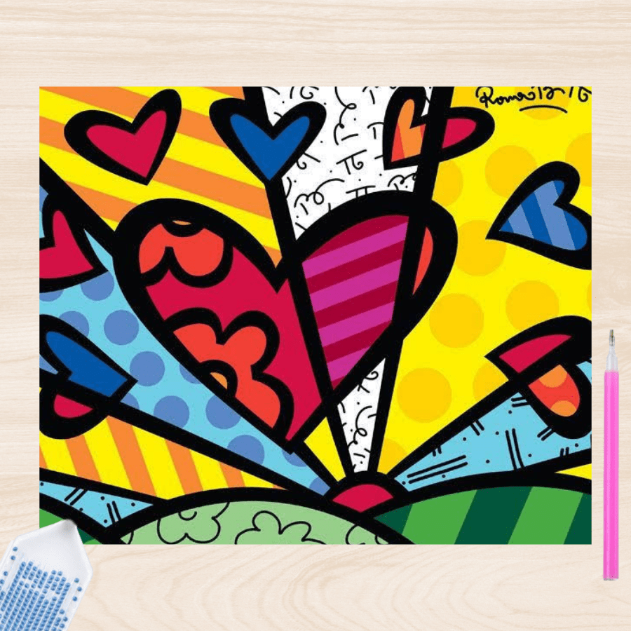 Pintura con Diamantes Corazón Britto 20x25