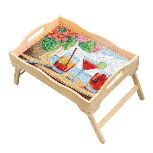 Pintura con diamantes Bandeja Copas con brazos 40x28cm