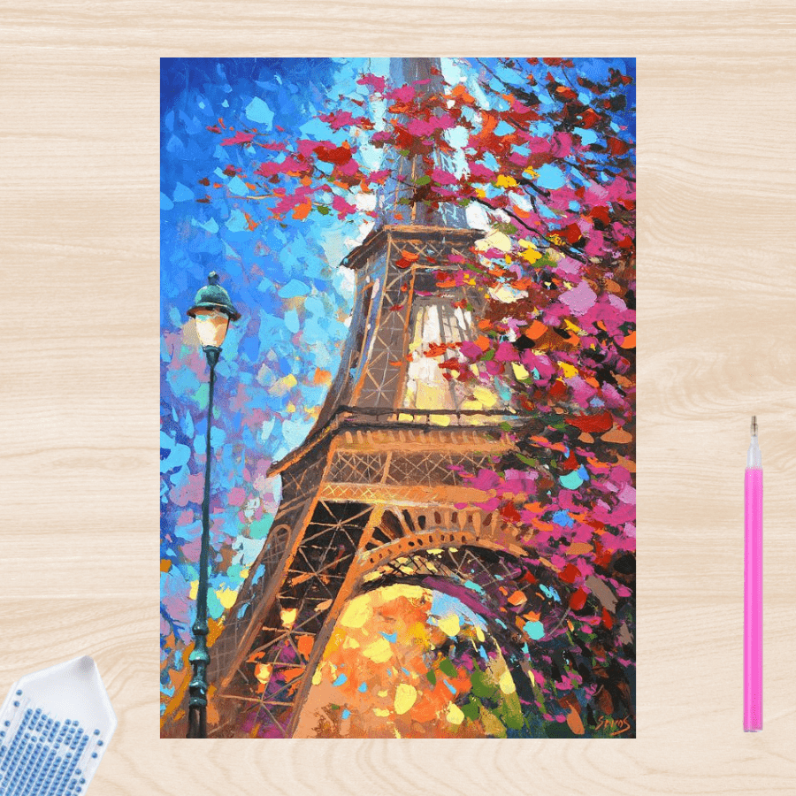 Pintura con Diamantes Otoño en París 30x40