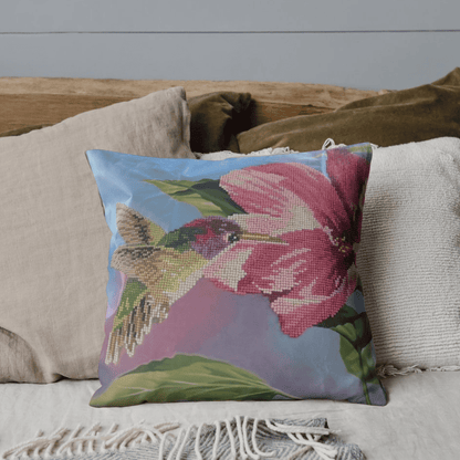 Pintura con Diamantes Funda Cojín Picaflor 45x45 cm