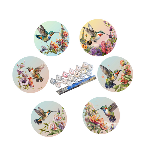 Kit de 6 posa vasos Pintura por número Picaflor