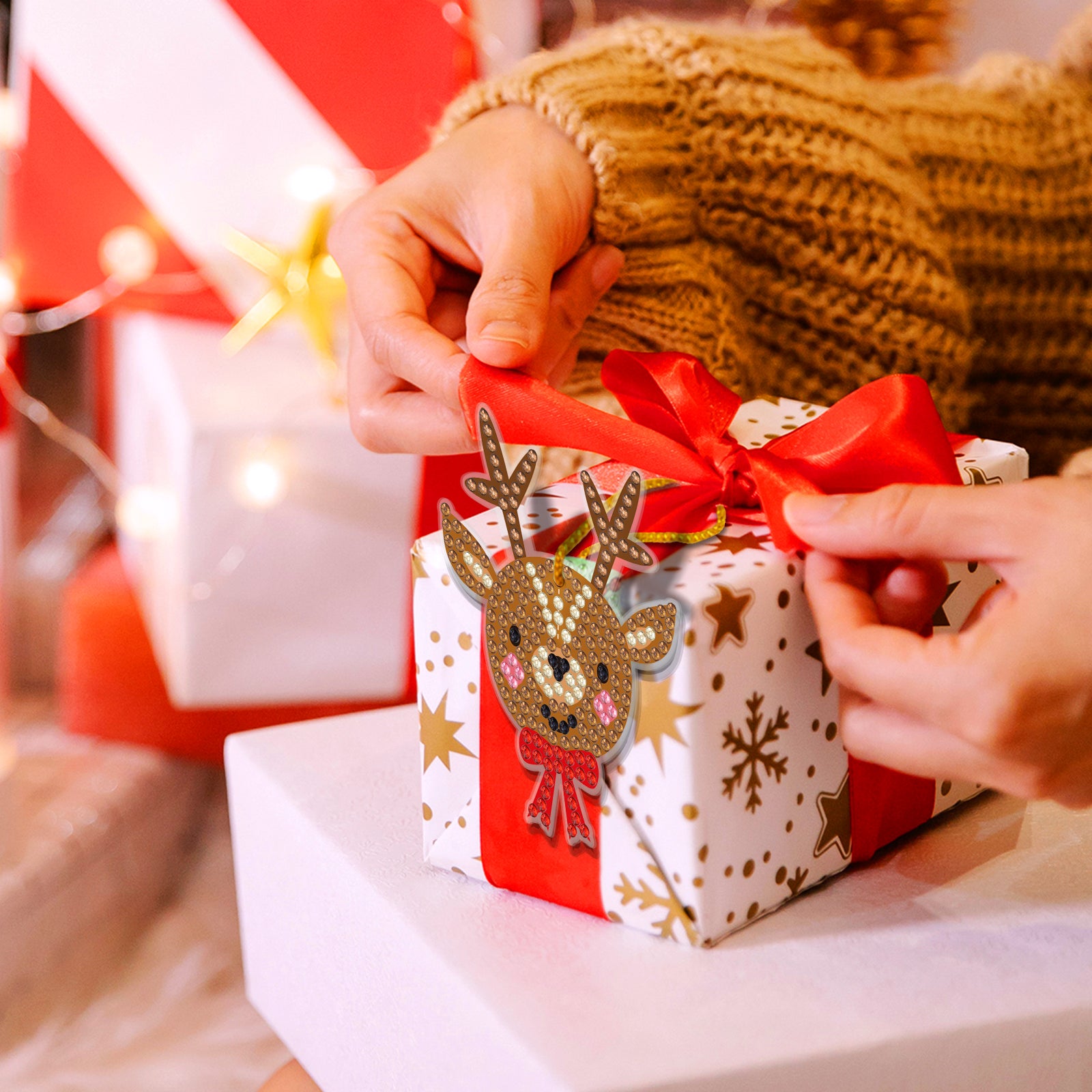 Pintura con Diamantes Set de Adornos Motivos de Navidad