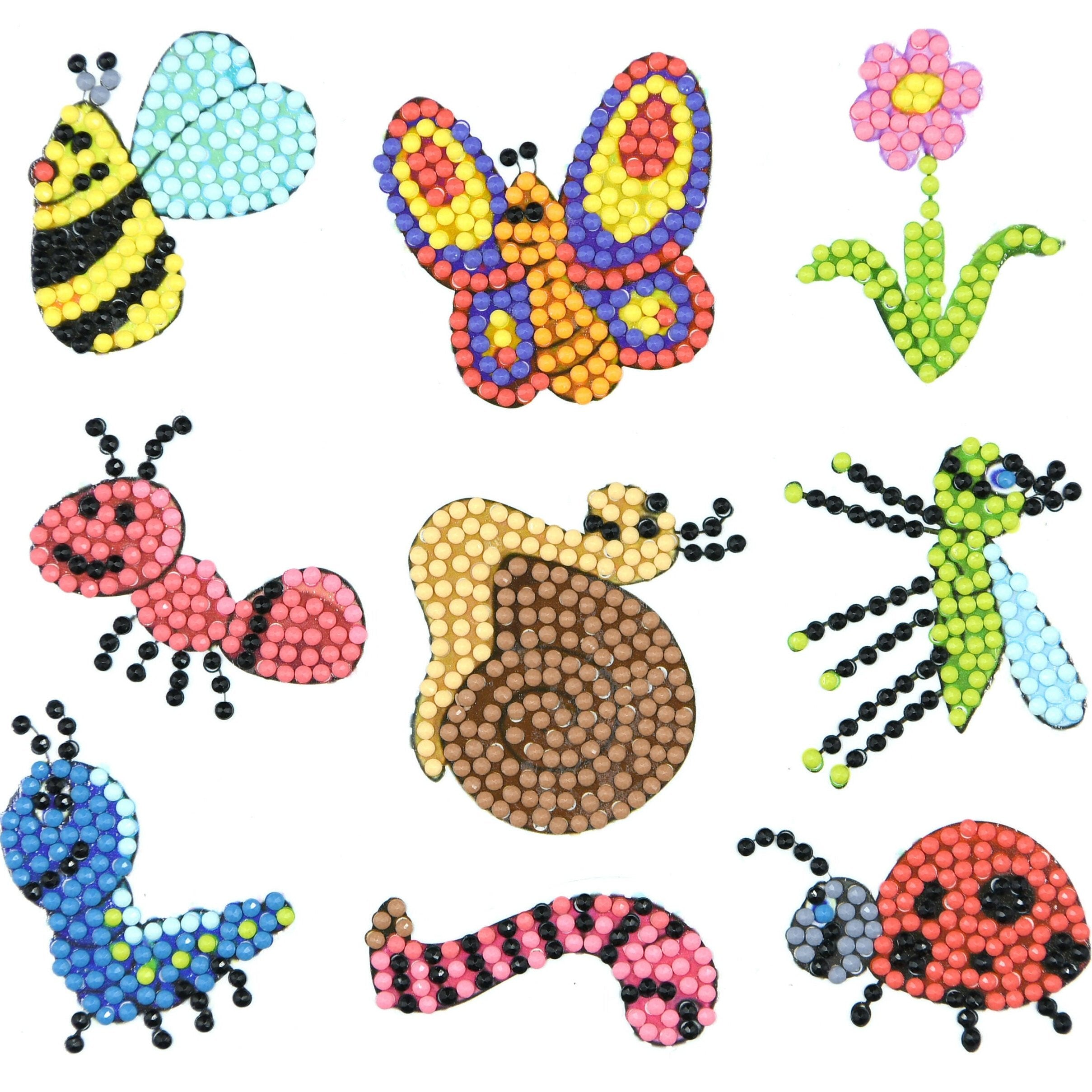 Pintura con diamantes set stickers Insectos