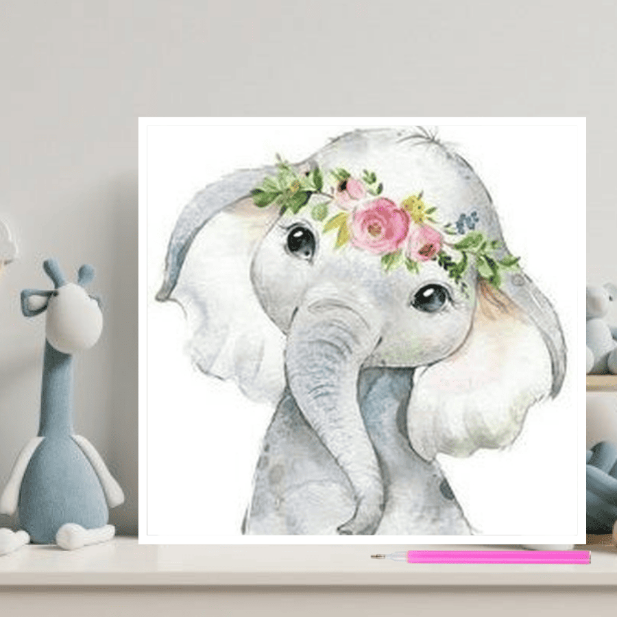 Pintura con Diamantes para Niños Dumbo 20X20 con Marco