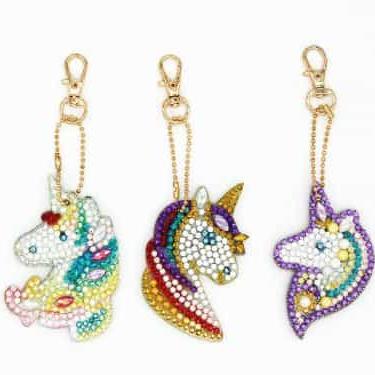 Pintura con diamantes set llaveros Unicornio (6 unid)