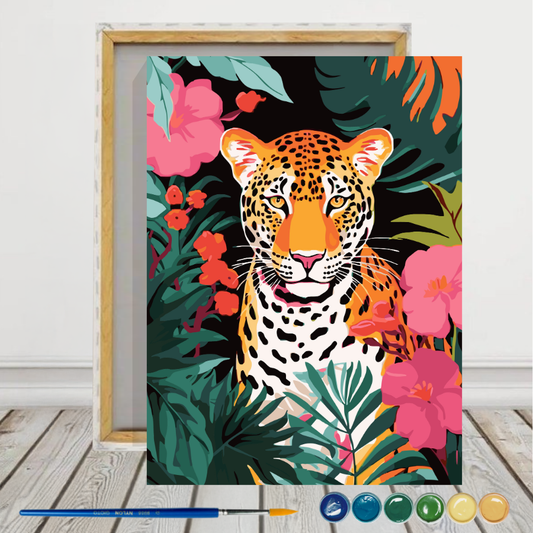 Leopardo Pintura por números 30x40 con bastidor