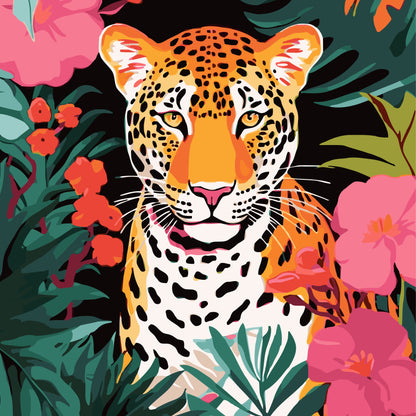 Leopardo Pintura por números 30x40 con bastidor