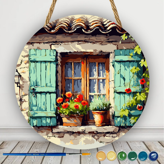 Colgante de madera Pintura por números Ventana