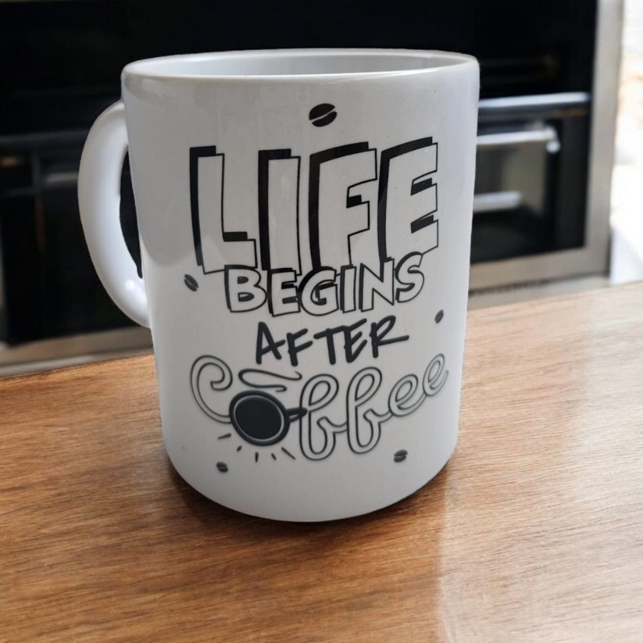 Tazón  para pintar y decorar Life Beggins After Coffee