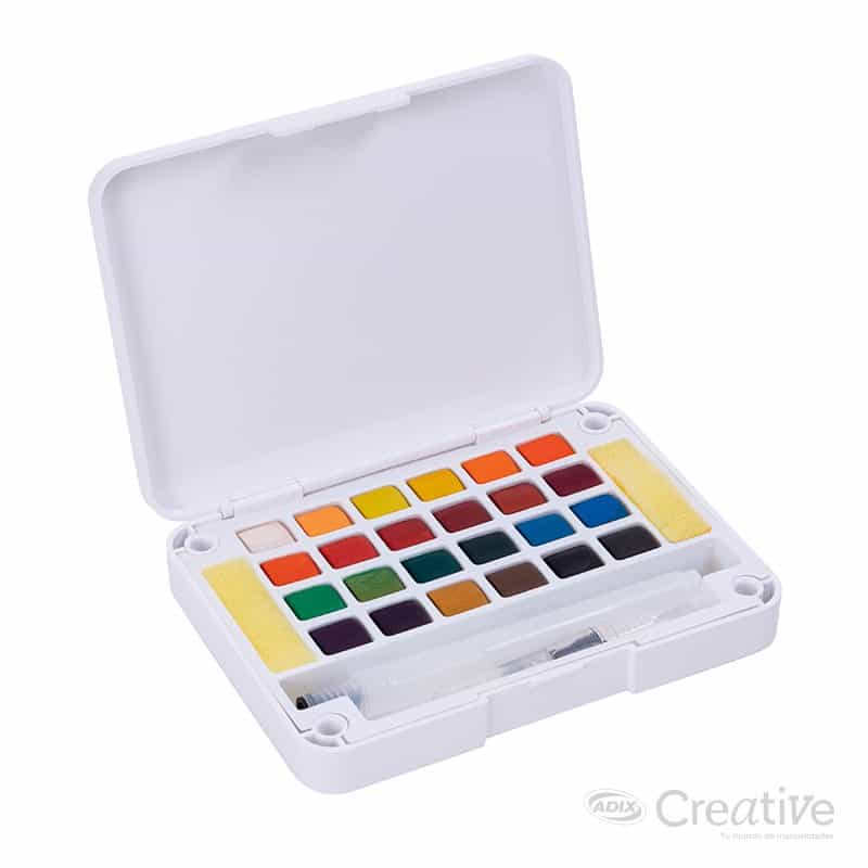 Set Acuarela 24 Colores Más Lápiz con Punta Pincel - Adix