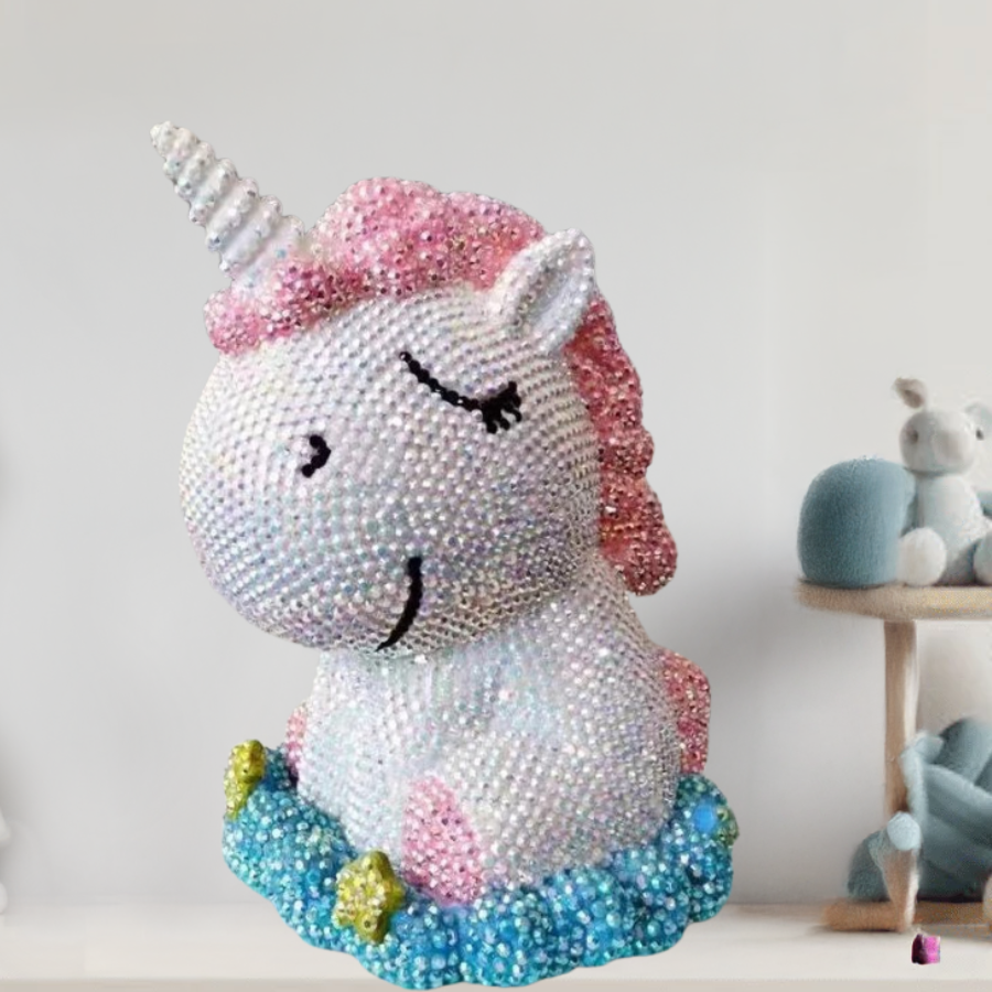 Pintura con Diamantes Alcancía Unicornio