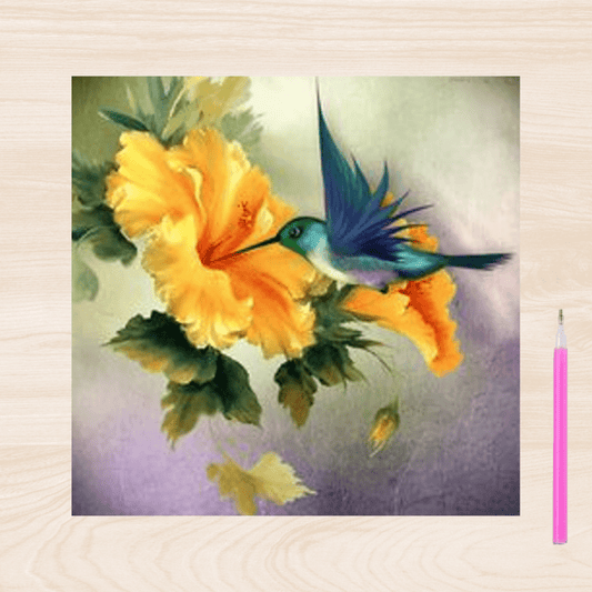 Pintura con Diamantes Colibrí 20X25