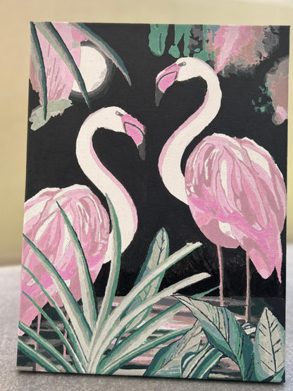 Flamencos by @Daniconlápiz Pintura por números 30x40 con bastidor
