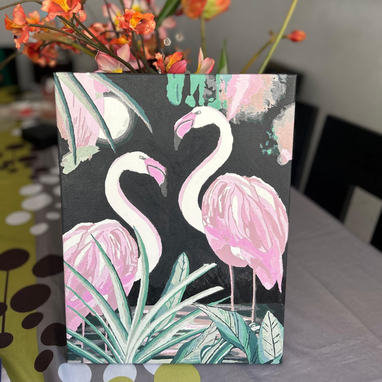Flamencos by @Daniconlápiz Pintura por números 30x40 con bastidor