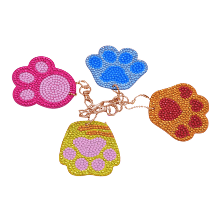 Pintura con diamantes set llaveros Patitas perros (4 unid)