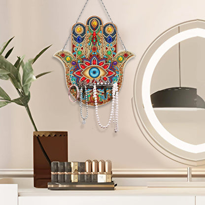 Pintura con Diamantes Colgante Mano de Fátima