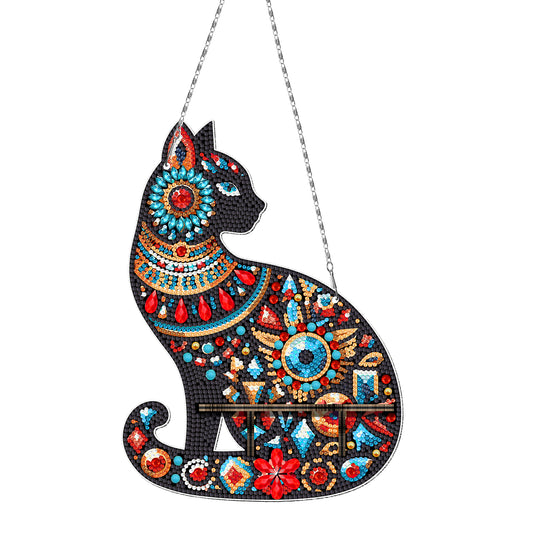 Pintura con Diamantes Colgante Gato