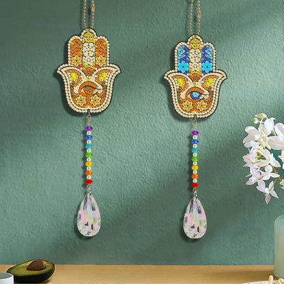 Pintura con Diamantes Llavero Hamsa (2 unid)