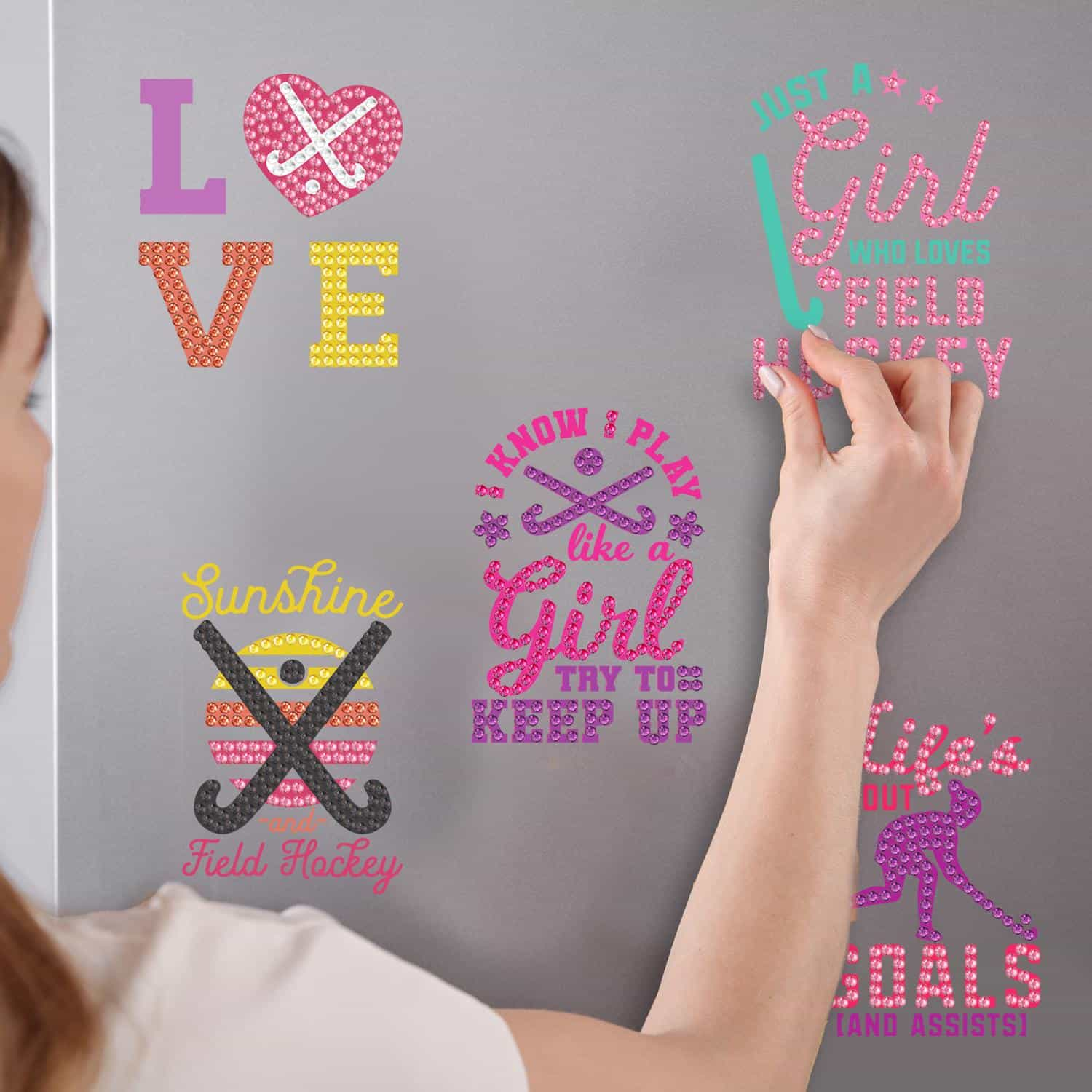 Pintura con diamantes set stickers Hockey