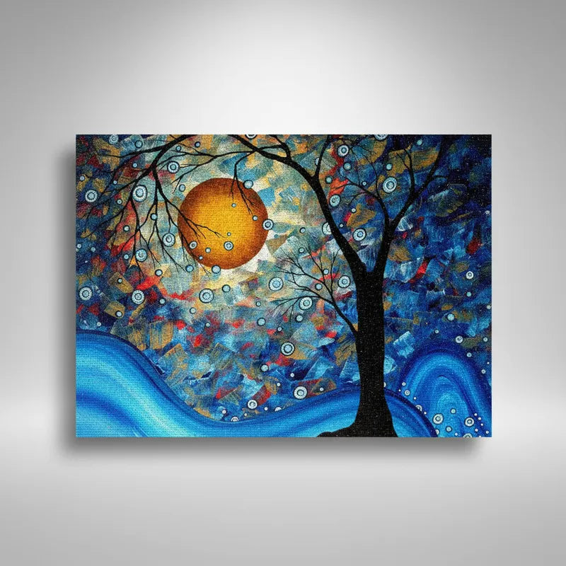 Pintura con Diamantes Árbol Sol 20X25