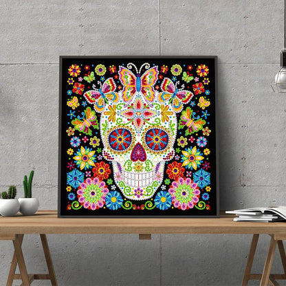 Pintura con Diamante Calavera 30X30 parcial